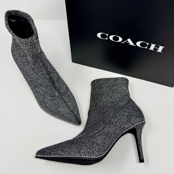 Coach Whitny Bootie Silver Metallic & Black - Picture 14 of 14